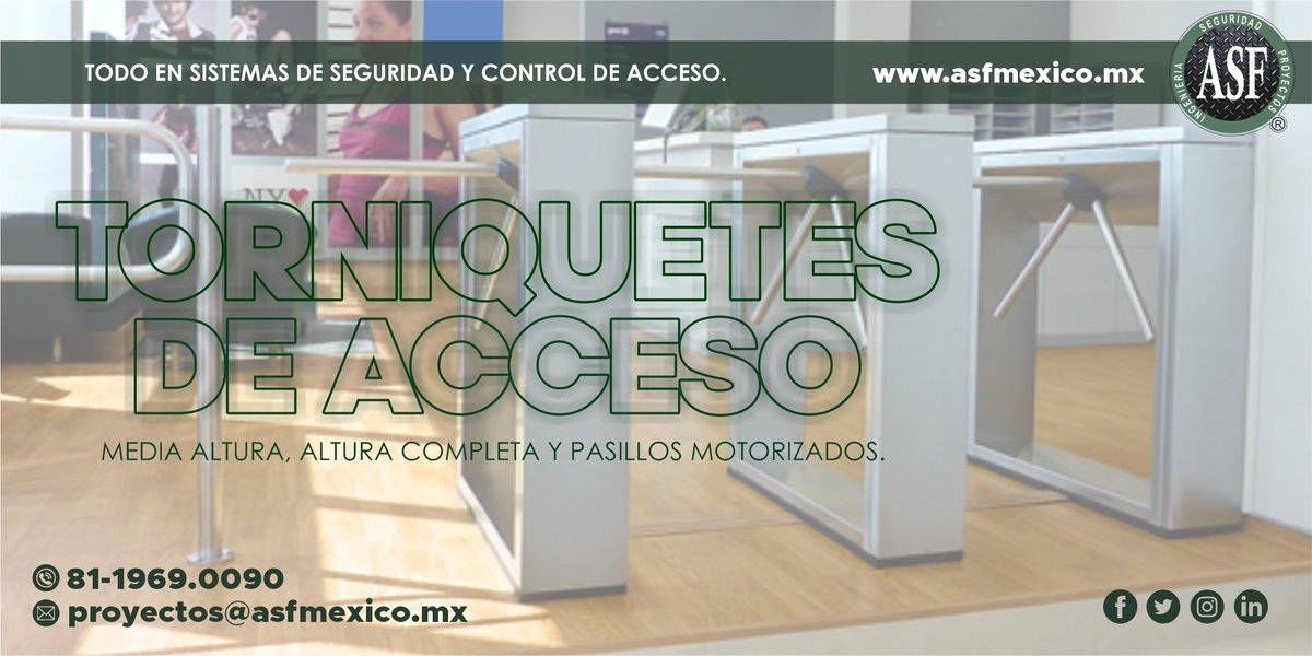 Expertos en #ControlDeAcceso contamos con #TorniquetesDeAcceso media altura y altura completa, servicio de venta instalación y mantenimiento. todo en #SistemasDeSeguridad Cotiza tu proyecto.