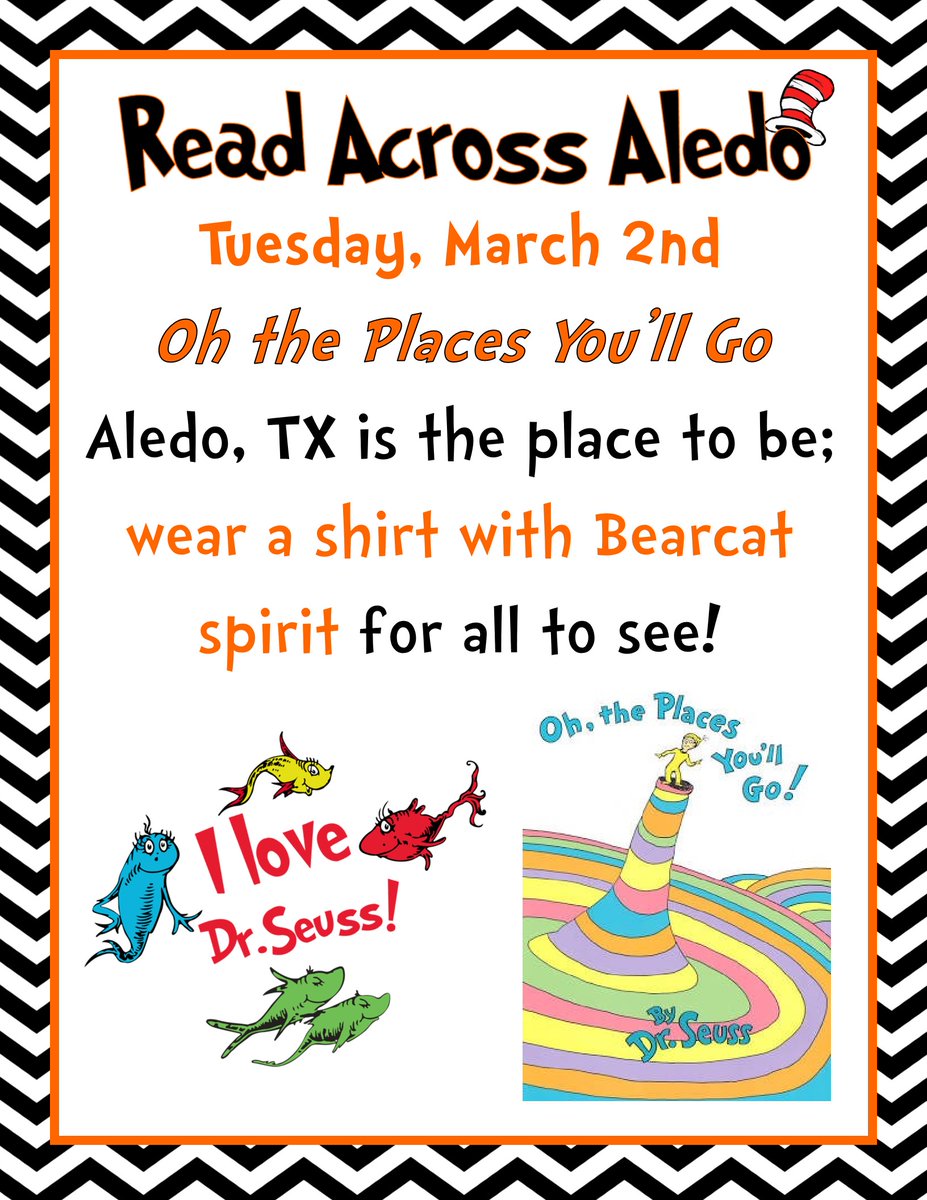 Dress up day tomorrow for #ReadAcrossAledo! #GrowingGreatness #CoderCatsCanDo <a href="/AledoISD/">Aledo ISD</a>