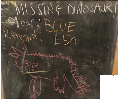 M21KM's tweet photo. Our Reception children @willowbankpri have been making Wanted posters for their missing dinosaurs- please let us know if you find them- there are rewards for anyone who does so!! https://t.co/4MzZP3NUv0