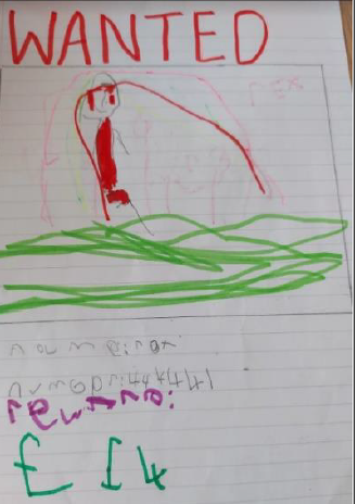 M21KM's tweet photo. Our Reception children @willowbankpri have been making Wanted posters for their missing dinosaurs- please let us know if you find them- there are rewards for anyone who does so!! https://t.co/4MzZP3NUv0