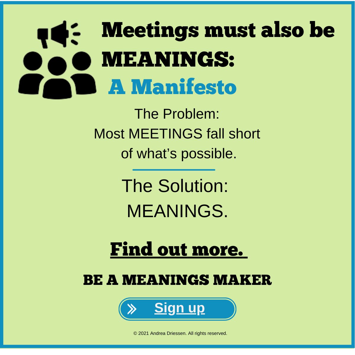 nomoreboring's tweet photo. Meetings must also be MEANINGS-A Manifesto

Join me in a global effort to produce MEANINGS--purposeful gatherings of significance --> real impacts esp amid untold global loss https://t.co/jYFBYeftvU

Sign up https://t.co/mlvIBOHbp3 
#Meanings #MPI #meetings #eventprofs #pcma https://t.co/I4UTYSaKDq