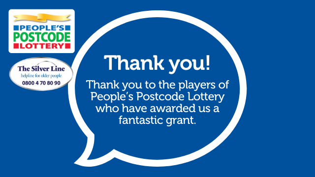 Thank you to the players of People’s @PostcodeLottery for supporting our work again in '21 with a very generous grant. With this, we can support vulnerable older people during this challenging time by continuing to answer thousands of calls, day or night. 💙 #TogetherForCharity