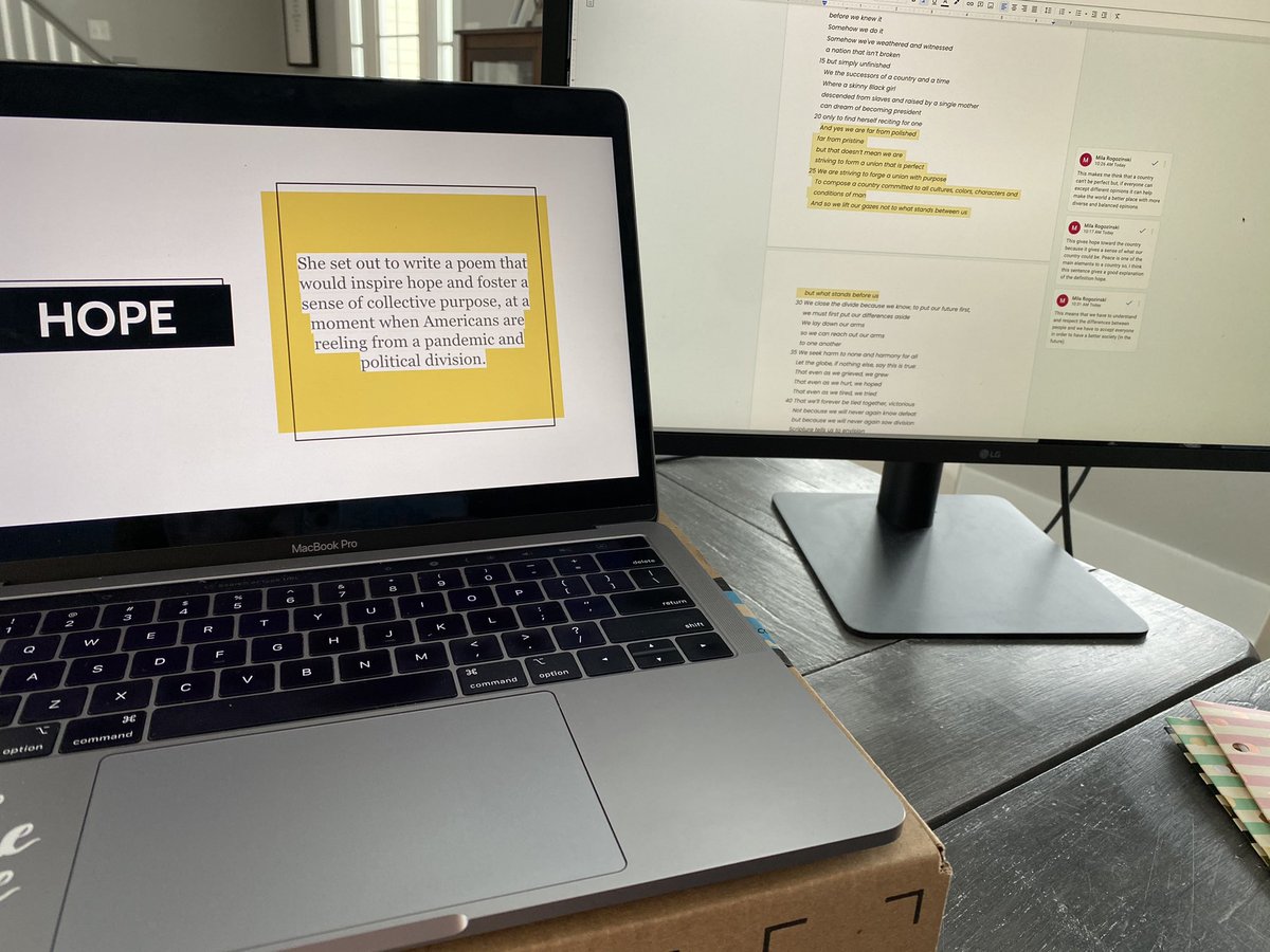 Kicking off Black History Month with “The Hill We Climb.” TY <a href="/TheAmandaGorman/">Amanda Gorman</a> for your inspirational words that created deep discussion ❤️ @megburkeNPSD <a href="/NPSD/">North Penn School District</a> <a href="/bpmustangpride/">Bridle Path Elementary</a>