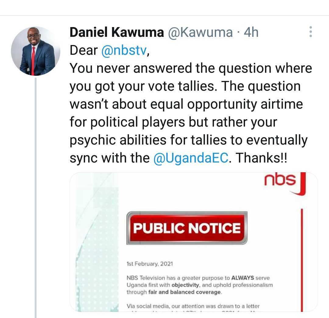 Kakeeto James They Are Trying To Cause A Diversion From The Questions Asked About The Nbs Tally Center And Where And How Nbs Was Getting Their Fake Results Behavior Of