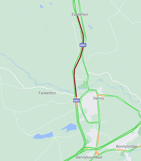 trafficscotland's tweet photo. ** UPDATE **⌚️17:18
One lane remains closed on the #M80 S/B between J9 - J8 following an earlier RTC.
Emergency services remain at the scene and traffic is heavy and slow in the area!
#TryToAvoid
@NETrunkRoads https://t.co/a9dxXWFHV0
