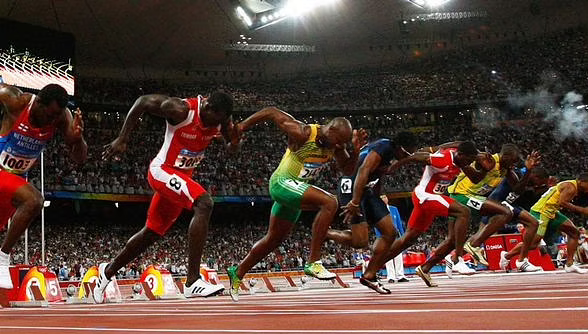 pntrack's tweet photo. Acceleration...

💥 Usain Bolt in Beijing ran the 10m to 20m segment of the 100m in 1.02 sec (avg speed = 21.9 mph)

💥 Usain Bolt in Beijing ran the 20m to 30m segment of the 100m in 0.91 sec (avg speed = 24.6 mph)

Bolt hit a speed of 25 mph before he hit the 30m mark! ⚡️⚡️⚡️ https://t.co/ansL4p9OLk