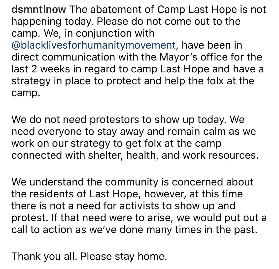 DSMNTL posted this on instagram this morning, and I am.....having a lot of thoughts and feelings about the casual admission of coordinating with the mayor’s office. not to mention co-opting and erasing the work of other groups