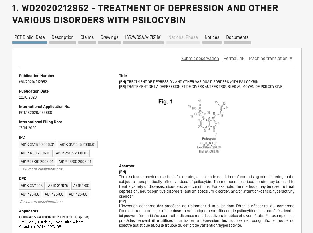 Compass’ ’688 PCT application claims methods of treating depression by administering psilocybinThey are not limited to use of Compass’ COMP360 psilocybin polymorph AWould these cover all methods of treating depression with psilocybin? https://patentscope.wipo.int/search/en/detail.jsf?docId=WO2020212952&tab=PCTBIBLIO2/