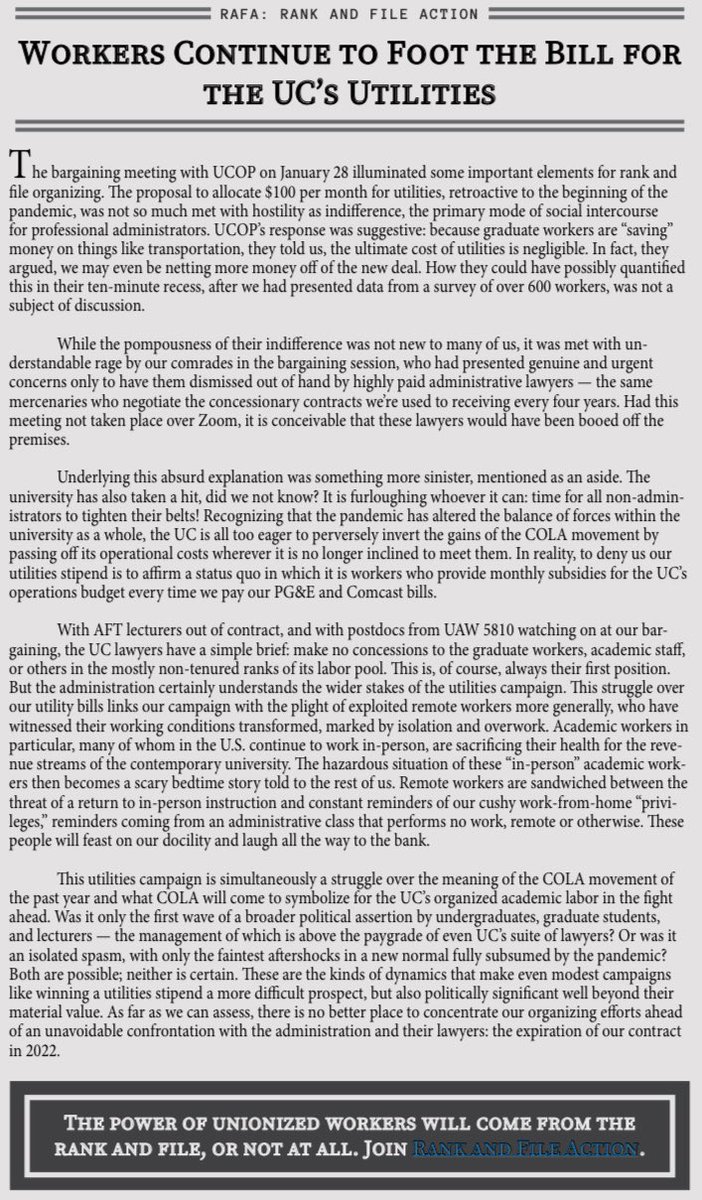 uc_rankandfile's tweet image. New flyer: Workers Continue to Foot the Bill for the UC’s Utilities