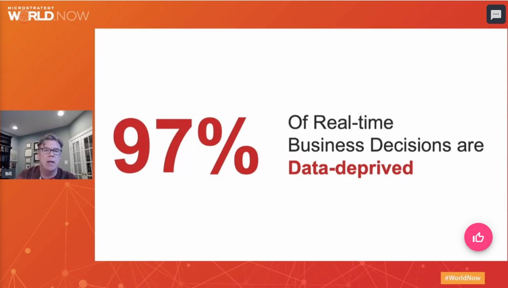 "97% of Real-time Business Decisions are DATA-DEPRIVED"

#MicroStrategy #WorldNow #BusinessIntelligence