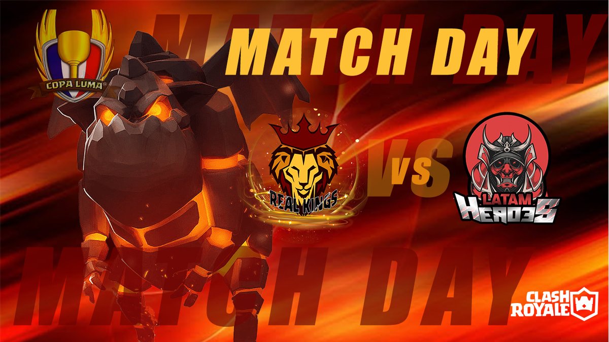 hoy tenemos un duro encuentro en la <a href="/cup_luma/">LumaCup🏆🇲🇽</a> frente a nuestros amigos de <a href="/heroes_latam/">Latam Héroes</a> ... sabemos del gran nivel de nuestro rival así que no nos guardaremos nada !!!!

nos vemos en la arena!!!! 💪🏽💪🏽💪🏽

⏰ 7pm 🇵🇪 6pm 🇲🇽

#ClashRoyale #TeamRealKingsCR #FuturoRealKings