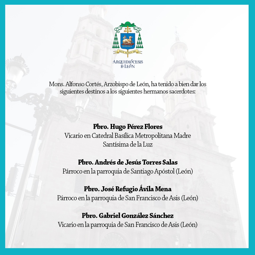 Mensaje importante: nuevas disposiciones de nuestro Arzobispo Alfonso Cortés