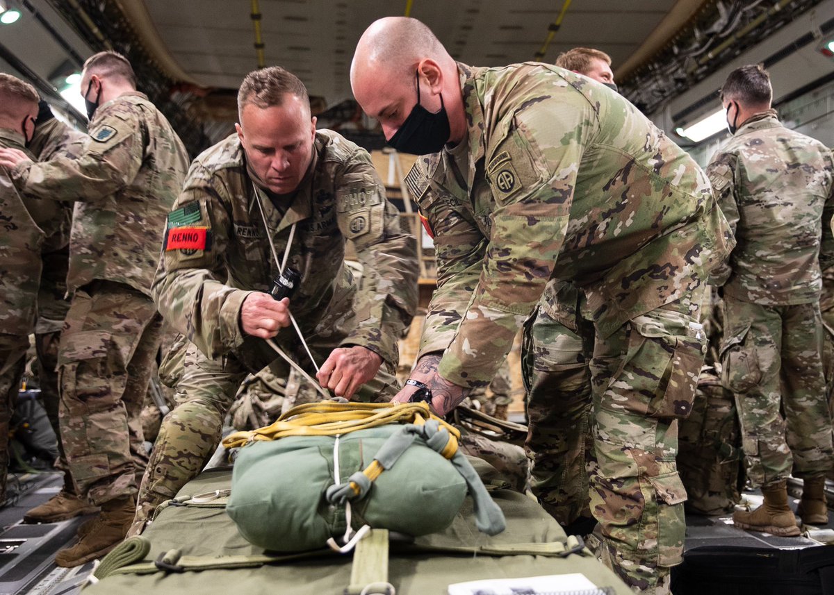 Aircraft were loaded with pre-rigged items of equipment, supplies, vehicles and artillery pieces throughout jump day.