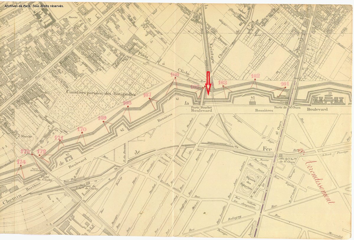 HistoireParis17's tweet photo. @NadiaDesBatigno La Cité Sergent Frédéric Clément fut construite en 1930 sur l'emplacement fléché, à la place des Fortifications de Thiers le long de la Porte Pouchet (à gauche du passage de la Porte Pouchet sur cette photo prise en entrant dans Paris)
Sources : Archives de Paris https://t.co/SYLCbp5ntp