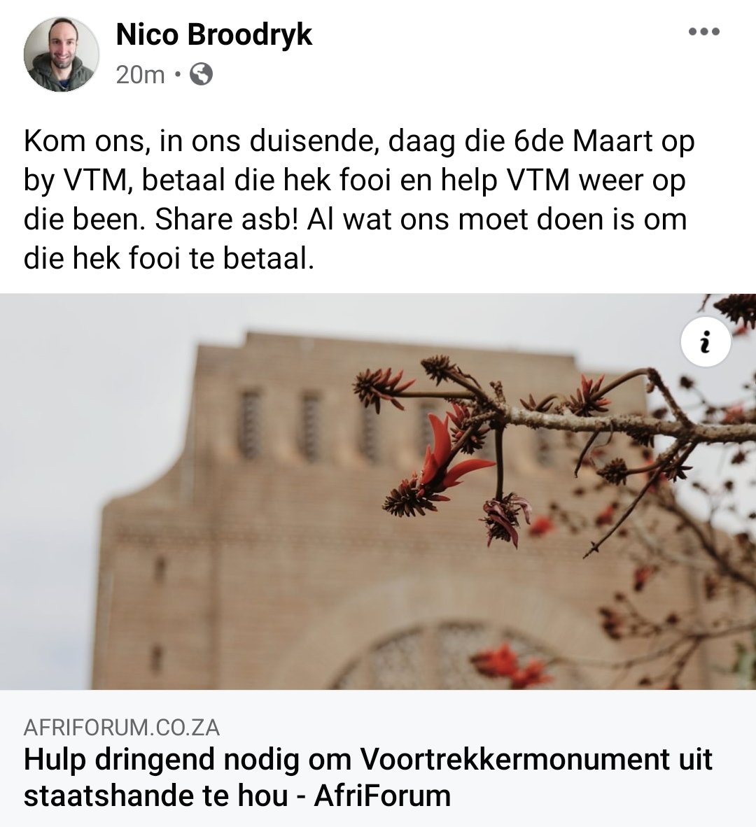 Share asb <a href="/steve_hofmeyr/">Steve Hofmeyr</a> <a href="/DaleSteyn62/">Dale Steyn</a> <a href="/lolsielove/">Laurika 🌻🐕🌊</a> <a href="/Retief_Dan/">Dan Retief</a> <a href="/RadioRaps/">Radioraps (Rikus de Beer)</a> <a href="/chrischameleon/">сняis сндмеLеои</a> <a href="/bobbyvjaarsveld/">BOBBY VAN JAARSVELD</a> 6de Maart, hoe meer mense deur die hekke hoe vinniger red ons VTM!