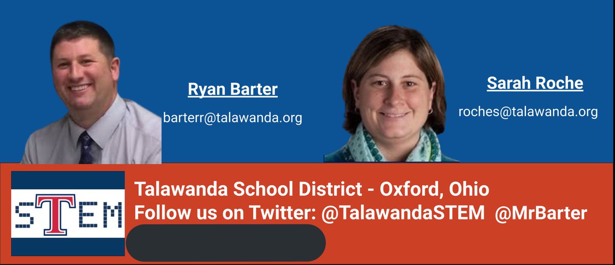 TalawandaSTEM's tweet photo. Despite being virtual, @MrBarter and Ms. Roche are excited to present at #VCEC21!! Sharing the #TalawandaSTEM elementary program and connecting with other STEM professionals is a highlight of each year! Missing you @TheStemChick and @childengineer friends! #ProudToBeTSD https://t.co/lxbOyYFi1E