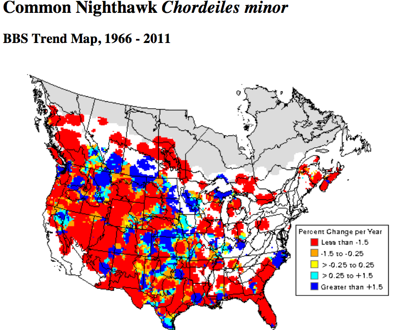So the times & places when  #MigratoryConnectivity is elevated are those that would explain differences in trend between populations!Identifying those times & places can be used to direct next steps for nighthawk  #conservation research5/n