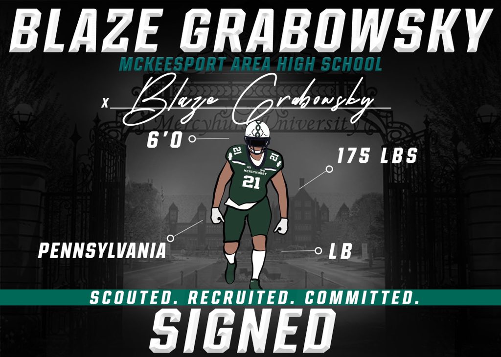 MercyhurstFB's tweet photo. LAKER  NATION!!!!

Next #Laker☘️ through the gates is 
@GrabowskyBlaze 
 
Welcome to the Family!!

#LakerFo21ife☘️
#LsUpAnchorDown⚓️
#NSD21✍🏽

https://t.co/1BbGFaCLdF https://t.co/yLZl55FRkE