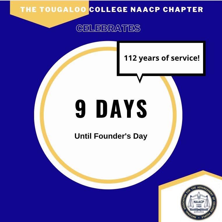 TCNAACP1's tweet photo. We have only 9 more days until Founder’s Day🔵🟡!!! https://t.co/X7FK3u1gpd