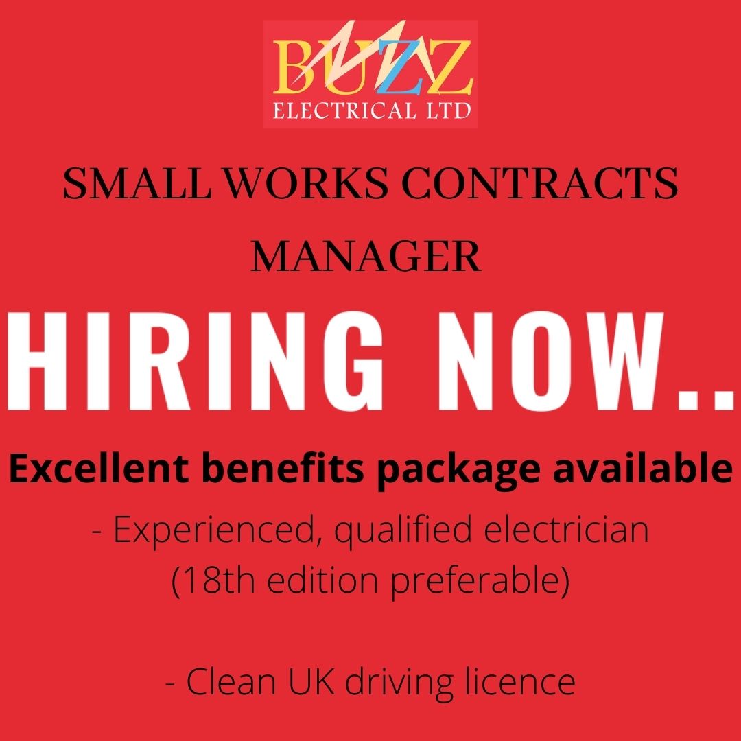 BuzzElect's tweet image. We're looking for a new Small Works Contracts Manager to join our team here at Buzz Electrical.

To apply, visit: buzzelectrical.co.uk/jobs

#BuzzElectrical #electrics #cotswolds #smallbusiness #hiring #smallbusinesslife #contractmanager #jobopportunity #brightsparks