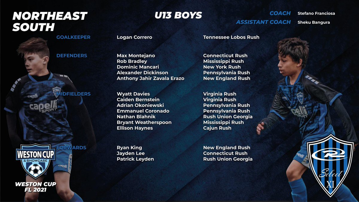 RushAlums's tweet photo. THE 2007/2008 RUSH SELECT BOYS  TEAM ROSTERS ARE HERE 📄

🏆WESTON CUP
▶️SOUTH FLORIDA 

CONGRATULATIONS TO ALL THE PLAYERS THAT WERE SELECTED FOR THE 2021 RUSH SELECT TEAMS 💪⬇ #RushSelect #RUID #RushNation #WestonCup #RushSelectFL https://t.co/vd6D8iclrg