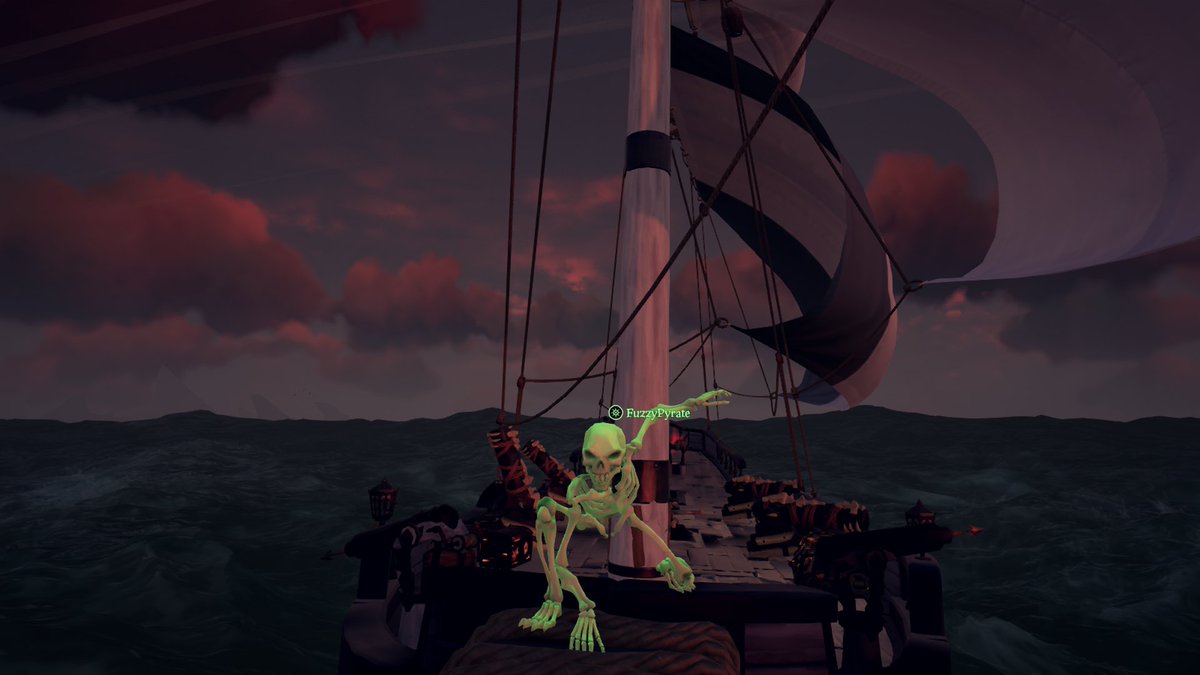 KittyKatzunya's tweet photo. This hero needs no skin to sink a crew!!! @SeaOfThieves #pirate4life #piratesofnever #gamer #bonecrew https://t.co/lp7P5ksRjI