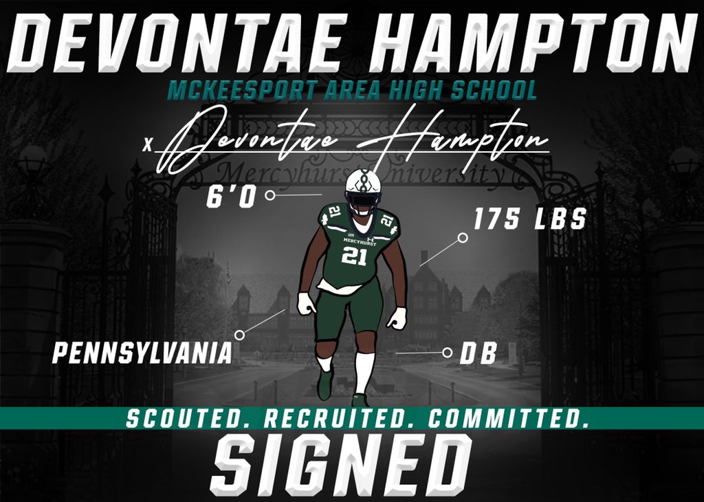MercyhurstFB's tweet photo. LAKER  NATION!!!!

The 10th #Laker☘️ through the gates is @DevontaeHampto6 
 
Welcome to the Family!!

#LakerFo21ife☘️
#LsUpAnchorDown⚓️
#NSD21✍🏽

https://t.co/zmuKGqakft https://t.co/COI8ImNhyp
