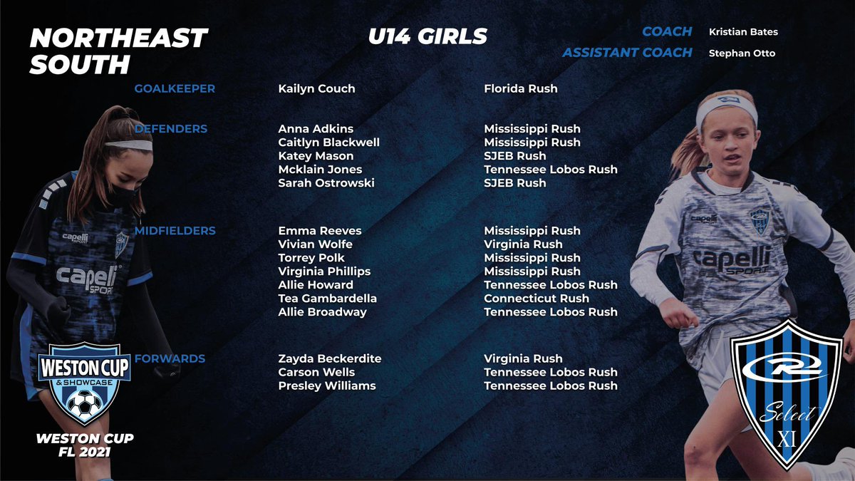 NOW THE 2007/2008 RUSH SELECT GIRLS TEAM ROSTERS ARE HERE 📄

🏆WESTON CUP
▶️SOUTH FLORIDA 

CONGRATULATIONS TO ALL THE PLAYERS THAT WERE SELECTED FOR THE 2021 RUSH SELECT TEAMS 💪⬇ #RushSelect #RUID #RushNation #WestonCup #RushSelectFL