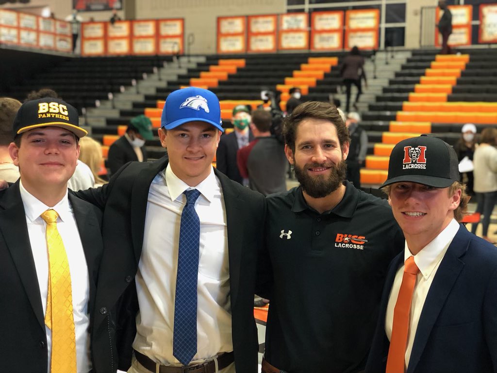 Signing Day 2021! Congrats to all our senior student athletes on committing to play at the next level.  #GoBucs <a href="/BhamLax/">GBYLA</a> <a href="/HooverSun/">Hoover Sun</a> <a href="/toplaxrecruits/">TOP_LAX_RECRUITS</a> @ILPreps 

👉🏻<a href="/HutsonMilligan/">Hutson Milligan</a> 
📍<a href="/UAHLax/">UAH Men's Lacrosse</a> 

👉🏻@Jackson_Hirschy 
📍<a href="/MercerLacrosse/">𝙈𝙚𝙧𝙘𝙚𝙧 𝙈𝙚𝙣𝙨 𝙇𝙖𝙘𝙧𝙤𝙨𝙨𝙚</a> 

👉🏻<a href="/NickParadise5/">Nick Paradise</a> 
📍<a href="/BSCFootball/">BSC Football</a>