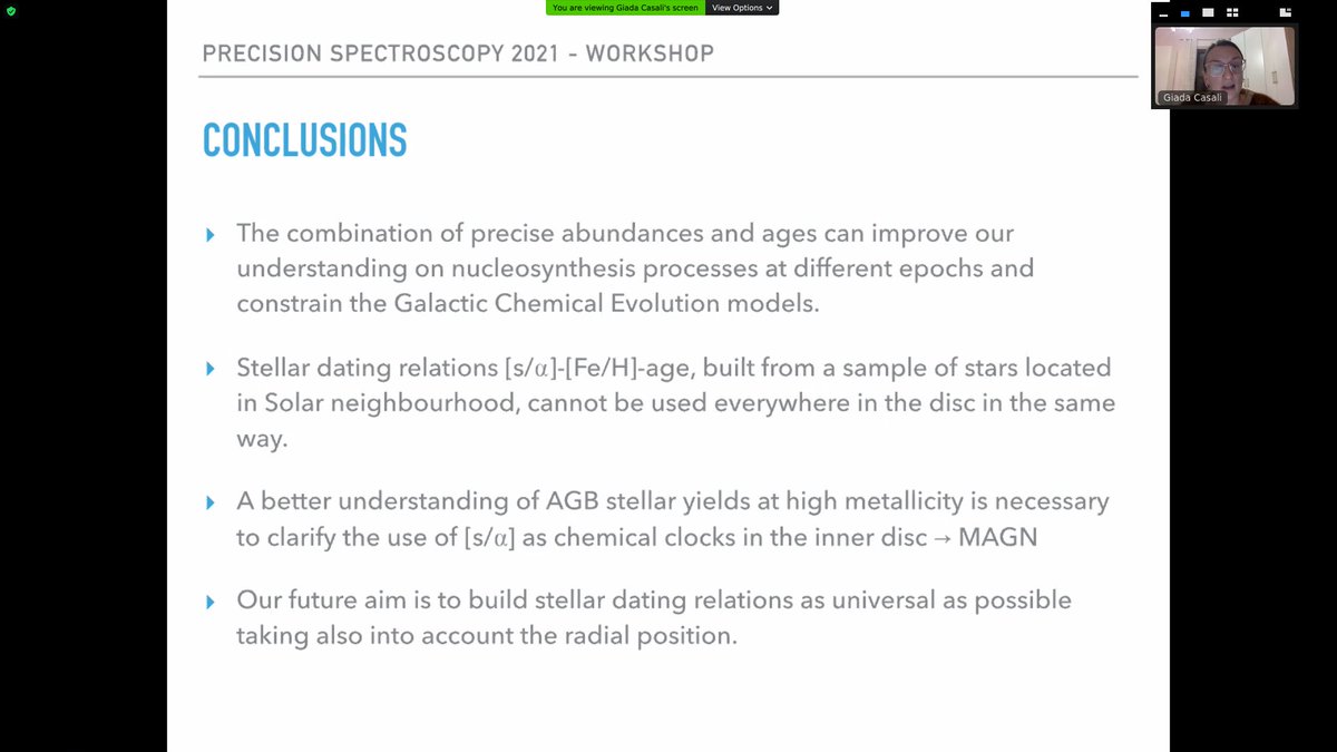 PrecisionSpec's tweet image. Giada Casali @GiadaCasali (University of Florence/INAF-Arcetri Astrophysical Observatory) investigates stellar dating using chemical clocks.

Giada Casali investiga a determinação de idades estelares usando relógios químicos.

#PrecisionSpectroscopy2021