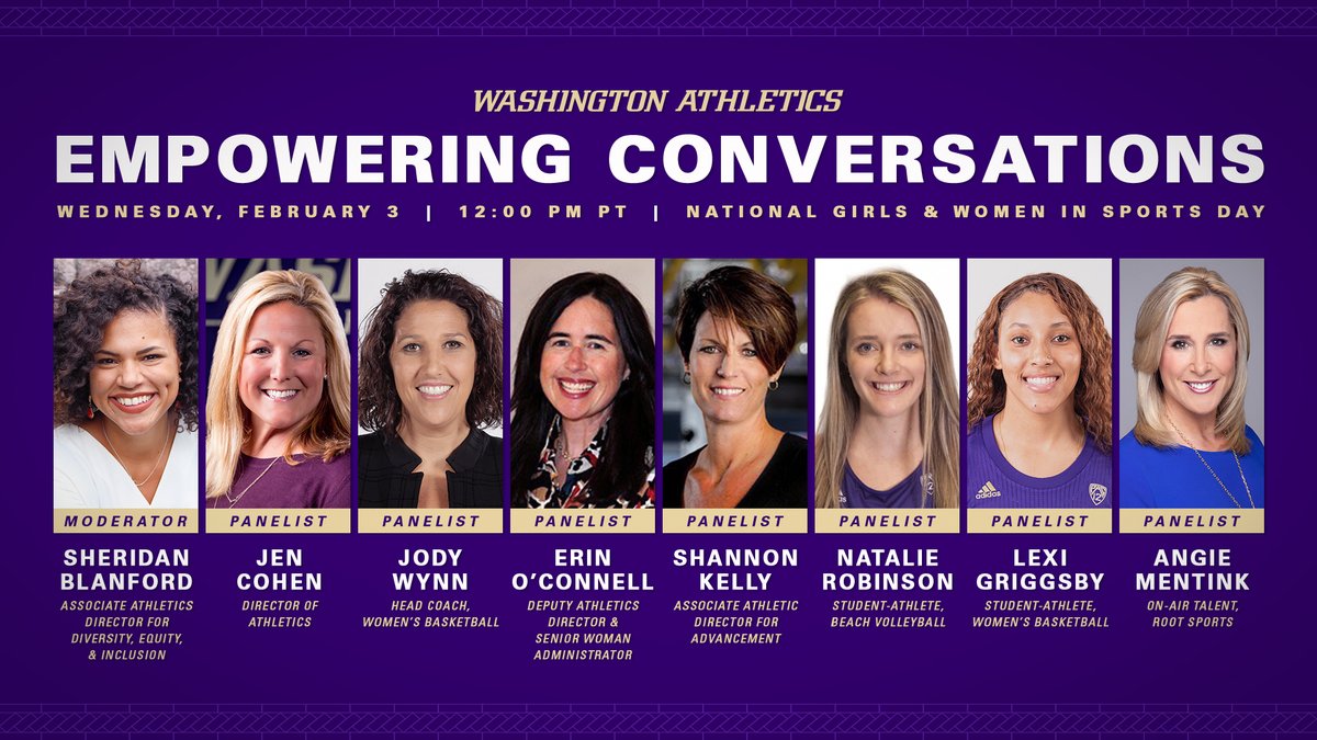 UWAthletics's tweet image. Didn't get a chance to join us live today? 

You can watch the full 'Empowering Conversations' recording at GoHuskies.com/NGWSD. 

#GoHuskies x #NGWSD