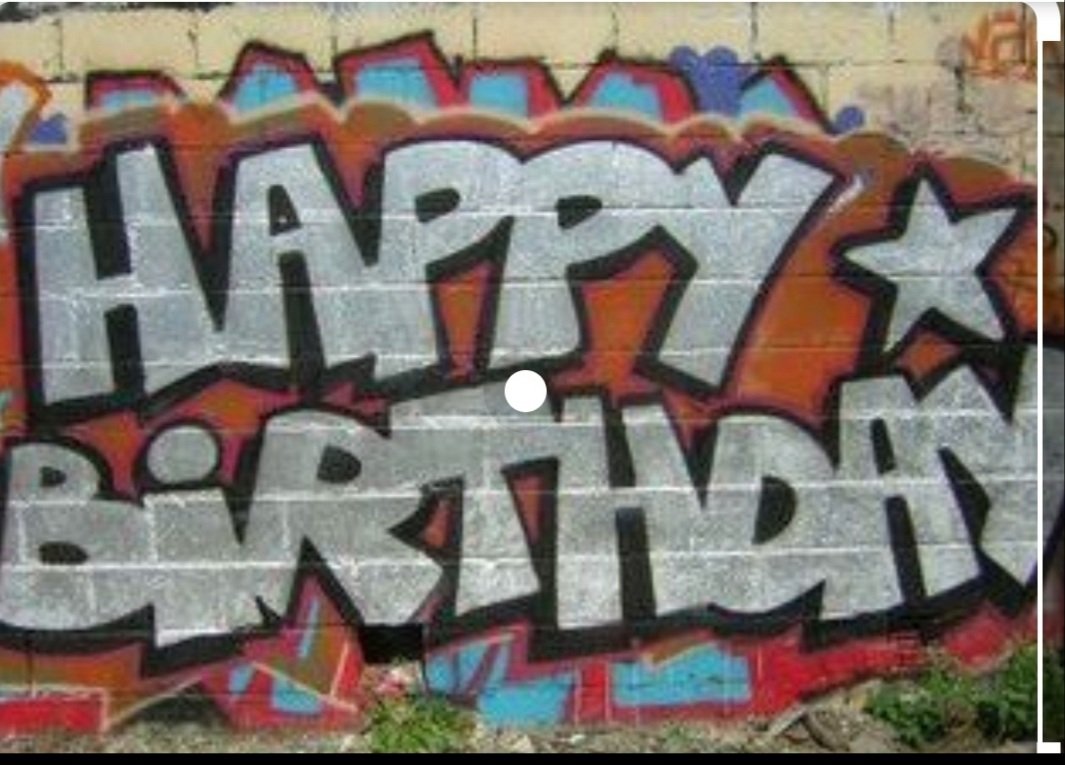 Надпись Happy Birthday в стиле граффити