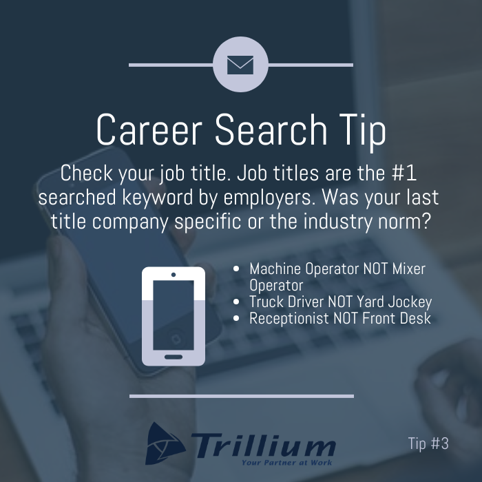 Are you using a job title that won't get your resume recognized? Job titles are the #1 keyword searched on by employers. Don't miss this tip!  #careertips #careersearch #jobsearch #jobseeker #jobsearchtechnology #nowhiring