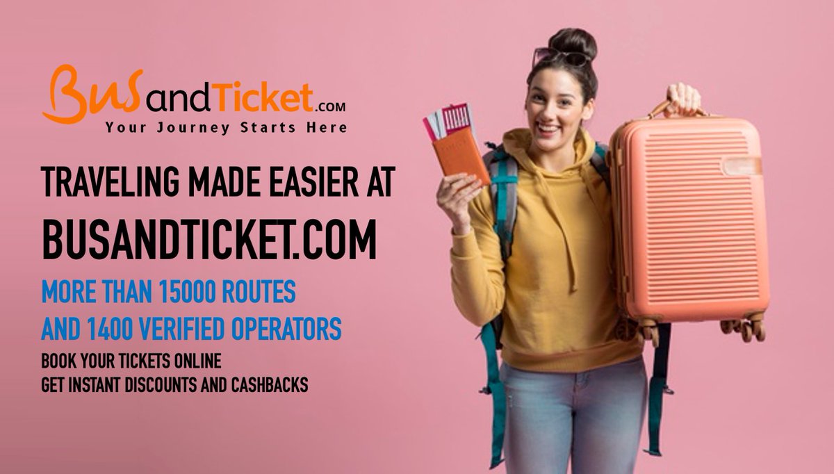 busnticket's tweet photo. TRAVELING MADE EASIER AT https://t.co/VyxNRnZjLb
MORE THAN 15000 ROUTES AND 1400 VERIFIED OPERATORS
BOOK YOUR TICKETS ONLINE 
Visit us: https://t.co/JowTN4jeU9 | Call us at : +91 882 530 6850

#touragent #touragency #trip #tripplanner #tripplanning #planning #planner https://t.co/R93492hZ5C