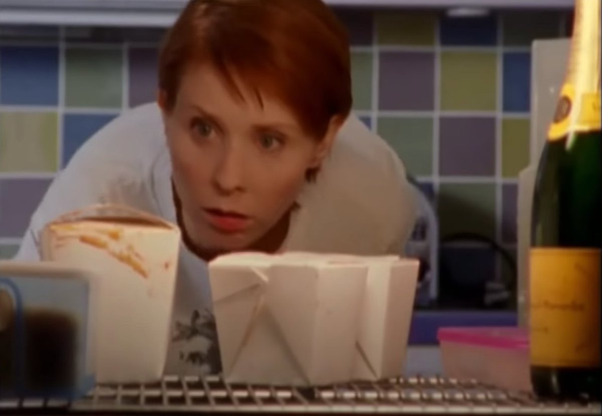 It appears again in S5 when Samantha & Carrie are on the train to San Fran but my personal favorite shot is taken from inside Miranda’s fridge in S3E18. 