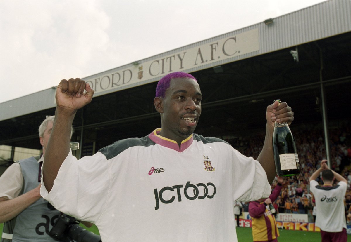 In their first season Bradford pulled off one of the great escapes, winning three of their last four games to finish 17th.This included beating Liverpool 1-0 on the final day of the season at Valley Parade!