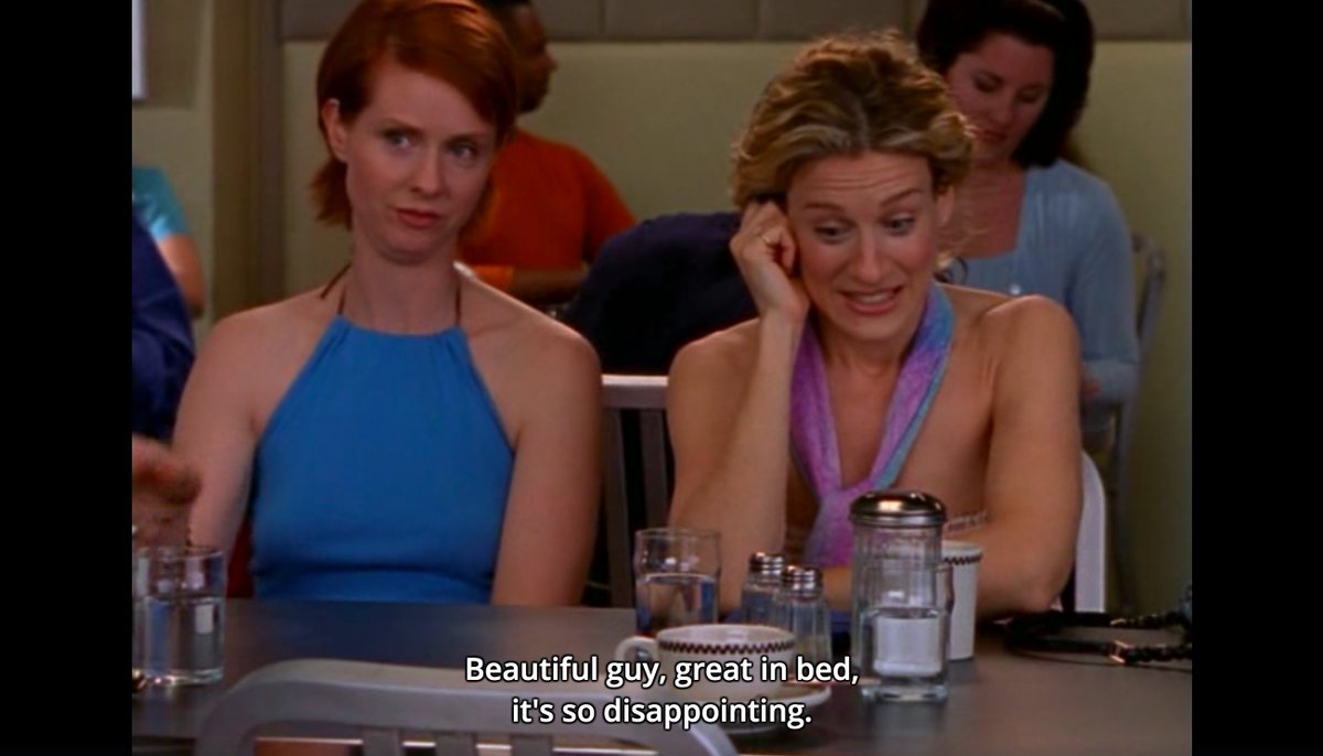 3. And finally, Samantha using Beaujolais Nouveau as a metaphor for bad-tasting spunk.