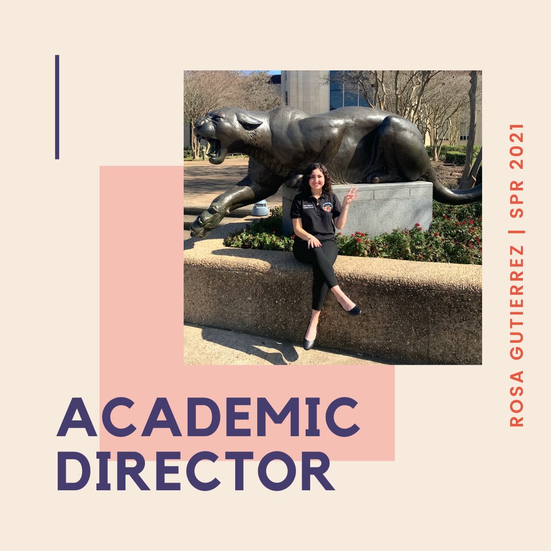 Hi! I’m Rosa Gutierrez &amp; I’ll be your Academic Director for SP’21! I’m currently a Communication Sciences &amp; Disorders major &amp; Education/Psychology double minor. LUSA has been an amazing org. &amp; I’m ecstatic to watch it grow and reach more coogs!Fun fact: I ❤️ wings &amp; the beach!