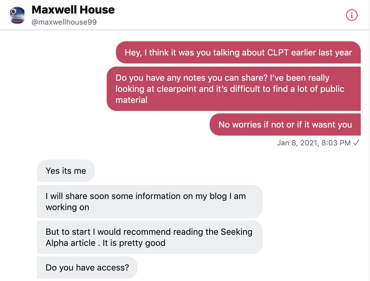 Over the next few weeks, I started a tracking position and kept trying to find information.I liked the company but didn't know enough to have conviction yet.Finally, I just asked where I can find more about the company. This was our exchange￼