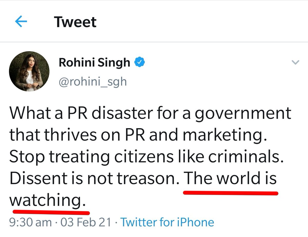 A section in the doc gives out hashtags/phrases to promote during the social media storm.‘The World Is Watching’ finds mention in one of the tweets of Indian journo Rohini Singh. #IndiaAgainstPropaganda  #IndiaTogether