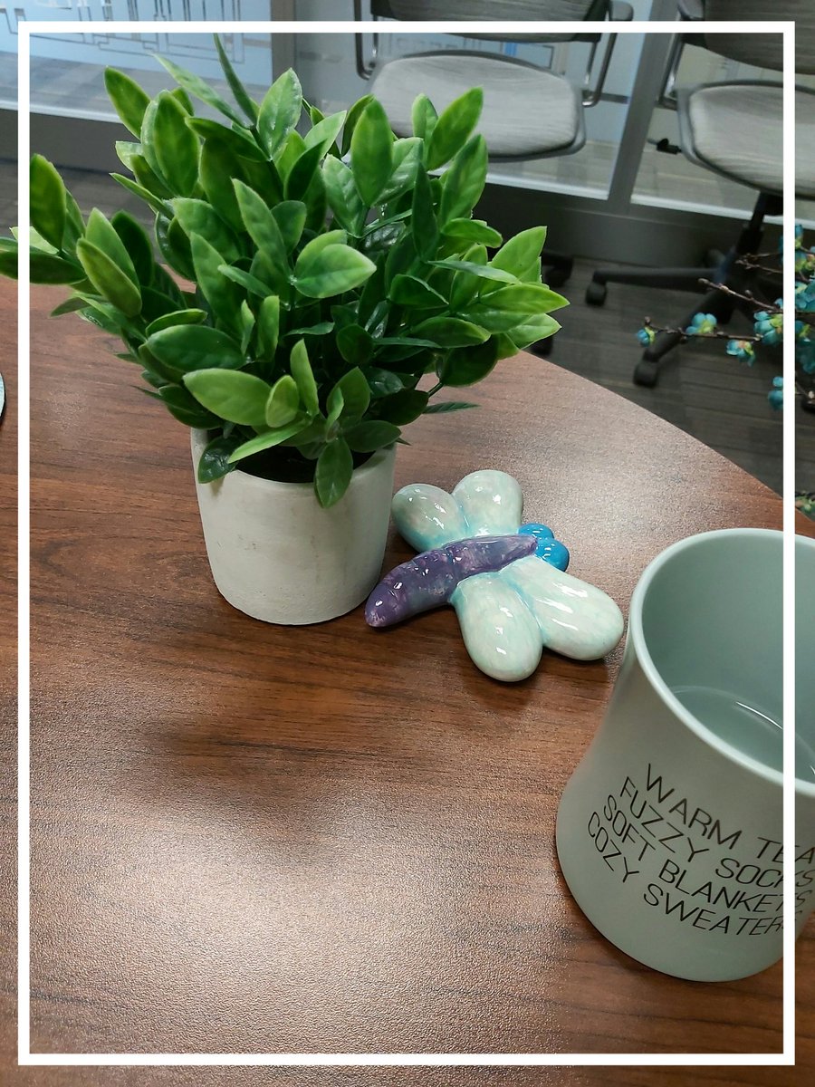 To fight the winter blues, the <a href="/MeridianCU/">Meridian CU</a> Essa wellness team thought we should have some green in our offices. But they understand that I cannot be trusted with an actual living plant. It is pretty cute though.
Stay positive,  test negative.  
We got this.