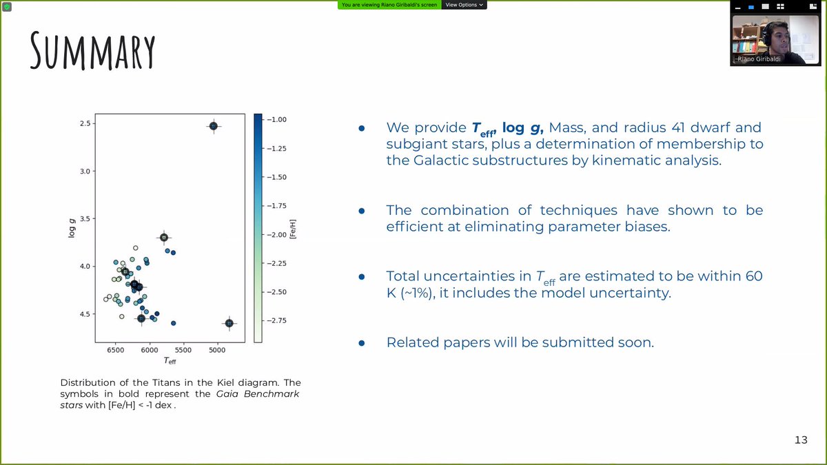 PrecisionSpec's tweet image. Riano Giribaldi @rY_giribaldi (CAMK) is investigating the "Titans" metal-poor reference stars.

Riano Giribaldi está investigando as estrelas "Titãs" de referência pobres em metais.

#PrecisionSpectroscopy2021
