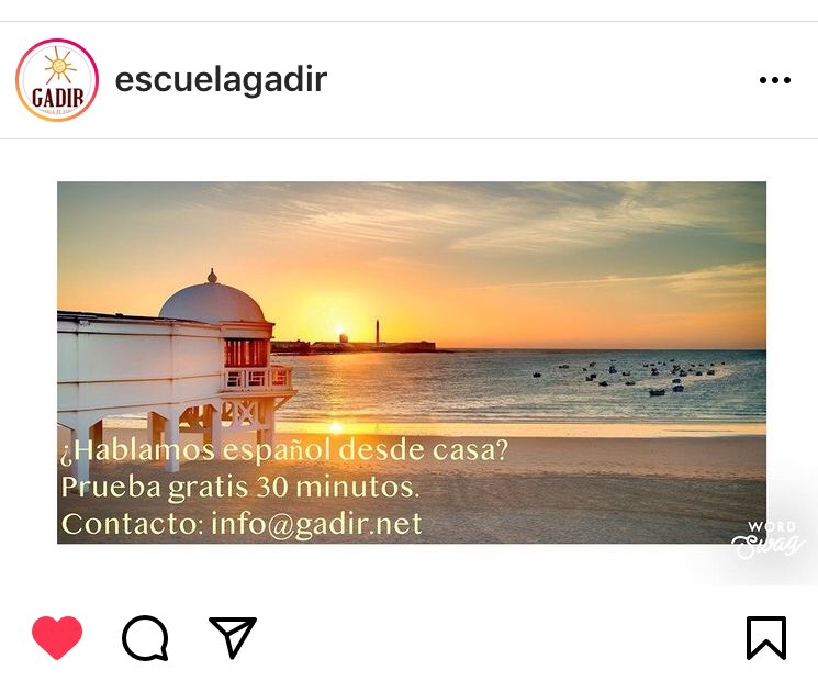 This is the Spanish School we have always organized our Cadiz Trip with. It’s an excellent&amp; friendly school.Due 2 the pandemic they are moving 2 online lessons &amp; they deserve to do well.If u have always wanted 2 learn Spanish there is no excuse now.Get in touch with <a href="/ESCUELAGADIR/">Escuela GADIR</a>