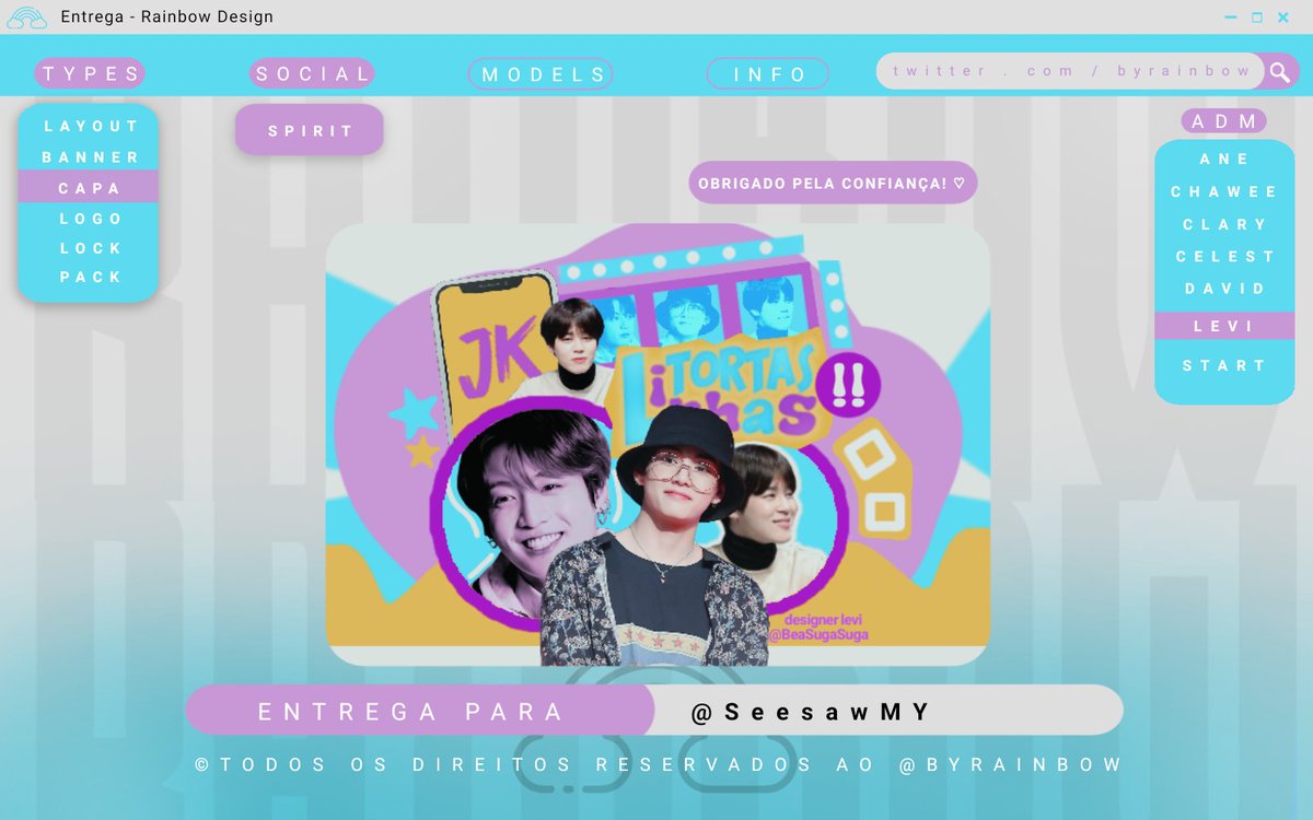 [ENTREGA] Desenvolvido para: 
<a href="/SeesawMY/">triz dos jihope</a>

Obrigado pela preferência e confiança, volte sempre!! 🌈

©️ 2020 Rainbow Design