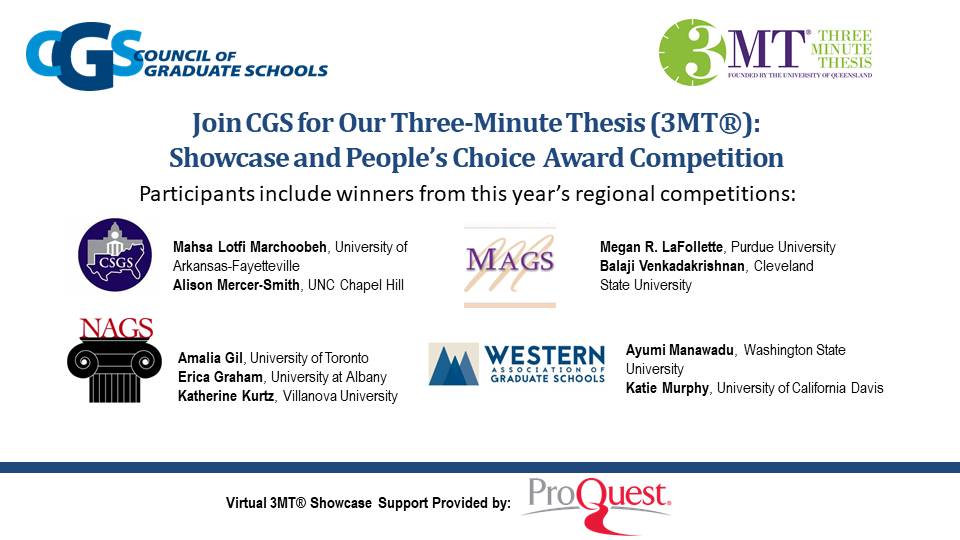 We're looking forward to this afternoon's 3MT®Showcase and People’s Choice  Award Competition!