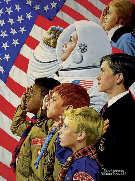 In 1977 he was awarded the Presidential Medal of Freedom by Gerald Ford. From Concord to Tranquility (1973) & The Spirit of America (1974). Rockwell believed in a better world, a co-operative community, tolerance & a better tomorrow whilst maintaining the traditions of the past.