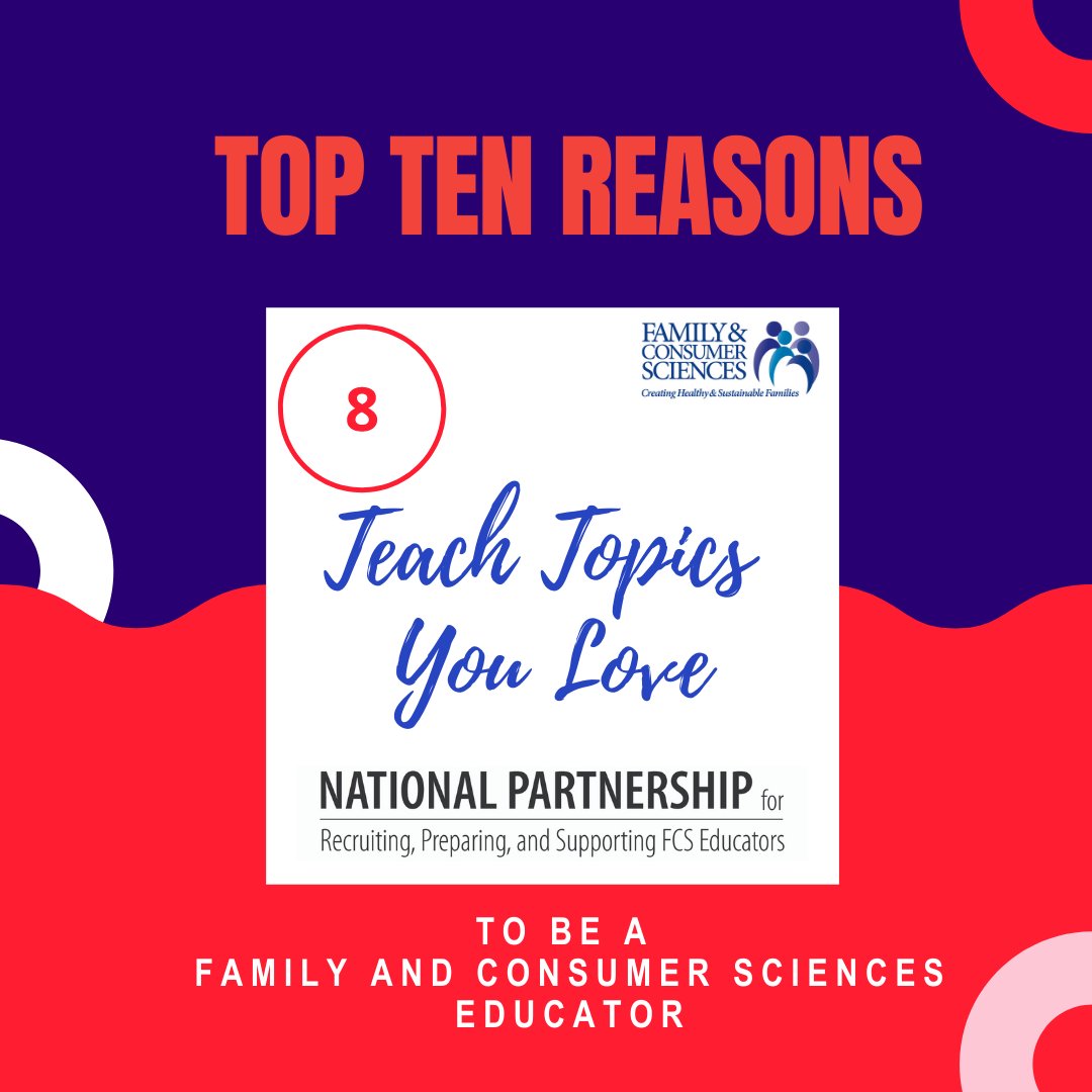 aafcs's tweet photo. The countdown is on to #FCSedDay on February 10th! Why should YOU #SayYestoFCS? Teach what you LOVE, share what you know, open the eyes and minds of others to unexplored worlds. #EducateBeyondMeasure & experience #FCSsuccess. What FCS topic or content do you LOVE to teach? https://t.co/haPCKb7sEQ