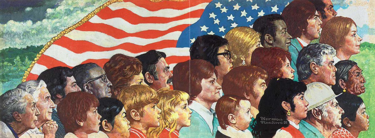 In 1977 he was awarded the Presidential Medal of Freedom by Gerald Ford. From Concord to Tranquility (1973) & The Spirit of America (1974). Rockwell believed in a better world, a co-operative community, tolerance & a better tomorrow whilst maintaining the traditions of the past.