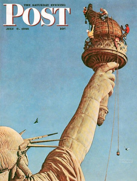 The Norman Rockwell Museum holds 700 of his works. His work is still extremely popular & has influenced commercial cinematography in particular. Coming & Going (1947) & Statue of Liberty (1946). Few artists have charted the contemporary society of his time with such genius.