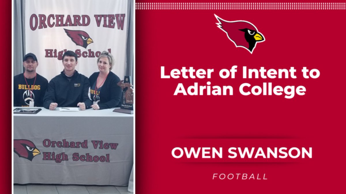 Congrats to <a href="/owen_swanson14/">Owen Swanson</a> for signing his Letter of Intent to attend <a href="/AdrianCollege/">Adrian College</a>